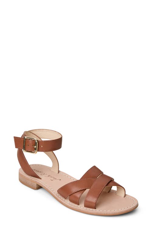 Jack Rogers Patti Ankle Strap Flat Sandal In Cognac