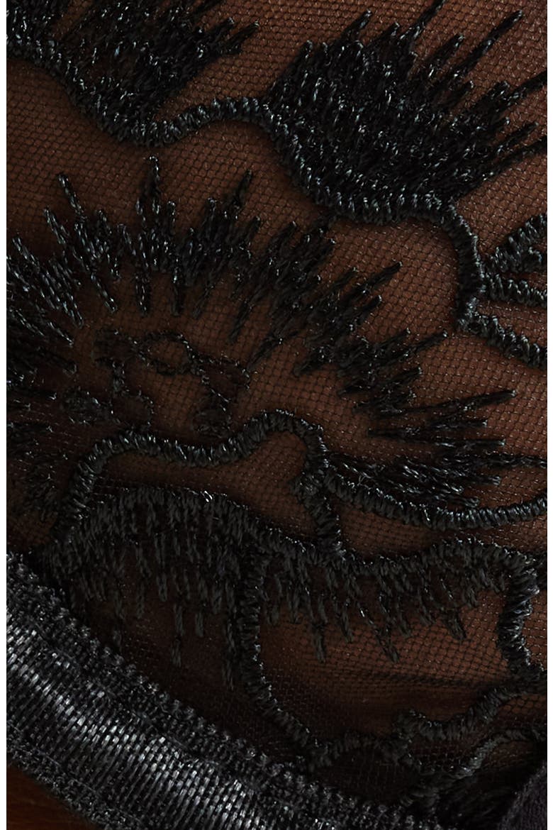 Cutout Underwire Demi Bra, Alternate, color, BLACK
