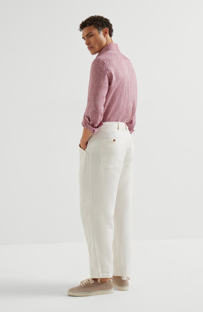 Brunello Cucinelli Drill trousers, Alternate, color, Off-White