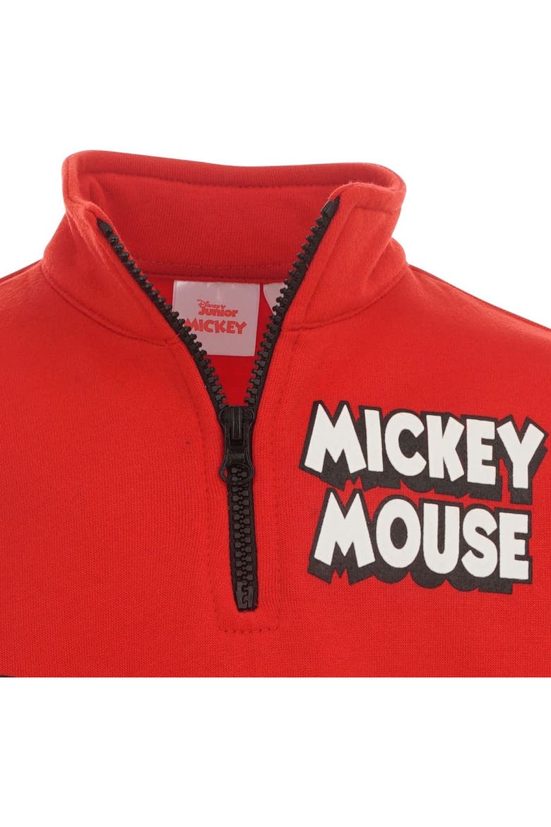 Mickey Mouse Fleece Quarter-Zip Sweatshirt and Pants Set, Alternate, color, Mickey Mouse Red