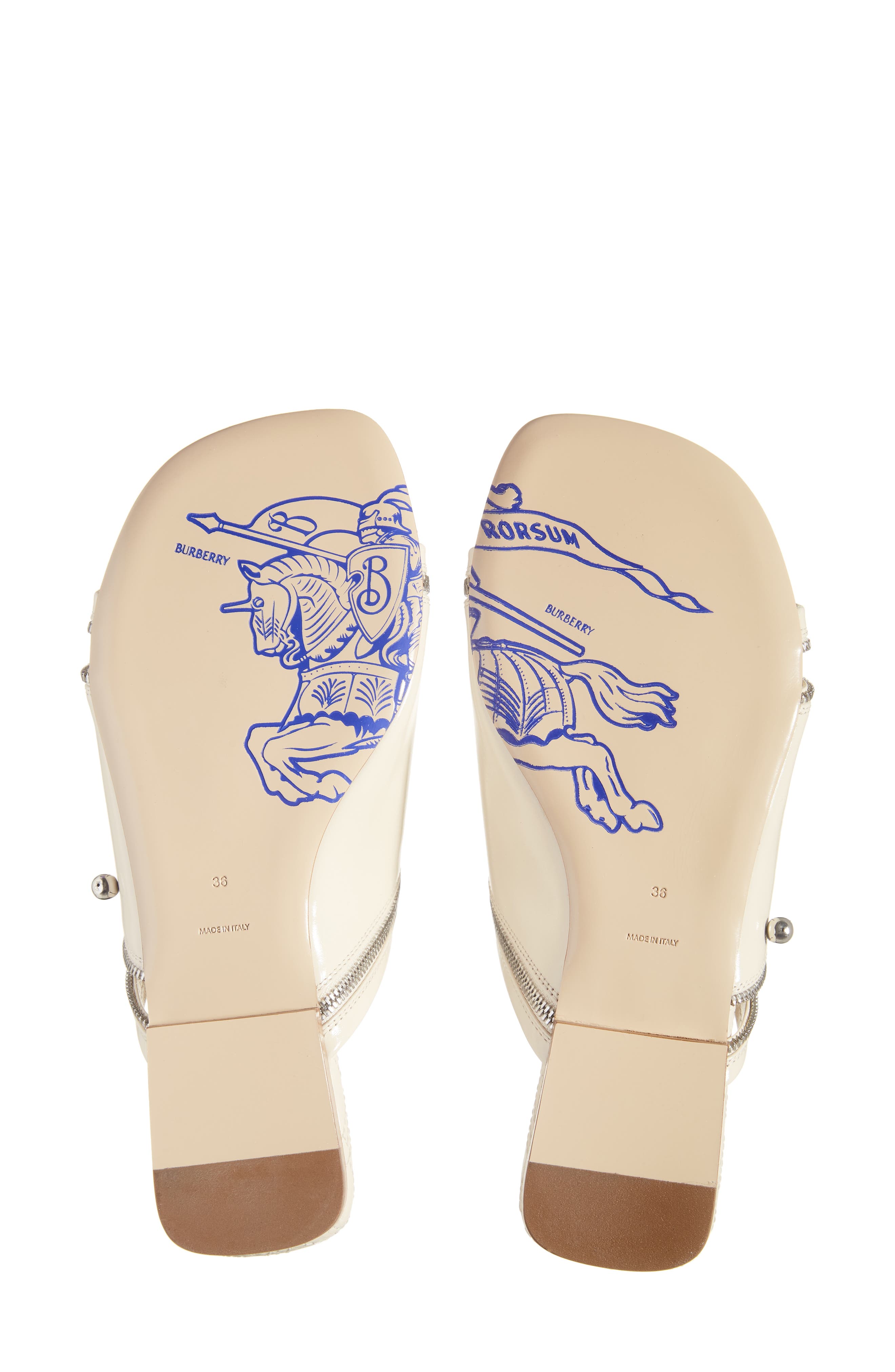 Burberry Zip Detail Slide Sandal, Alternate, color, 