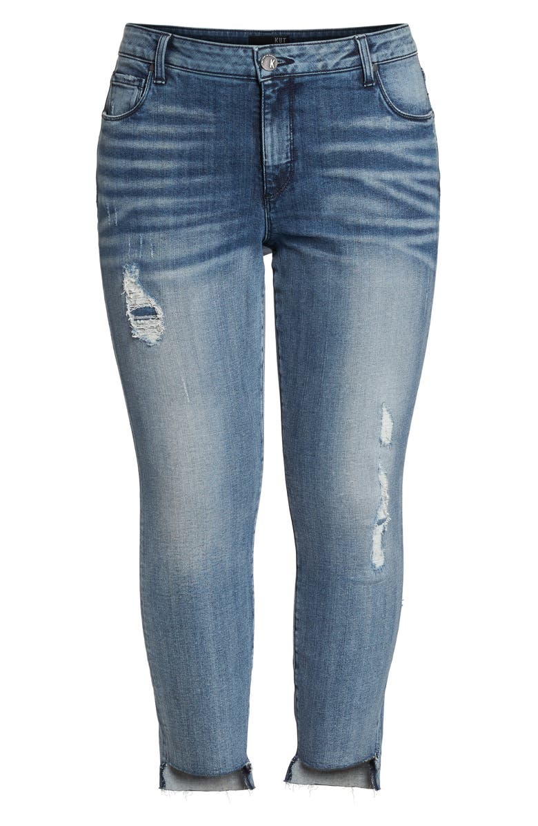 KUT from the Kloth Reese Raw Step Hem Ankle Straight Leg Jeans, Alternate, color, 