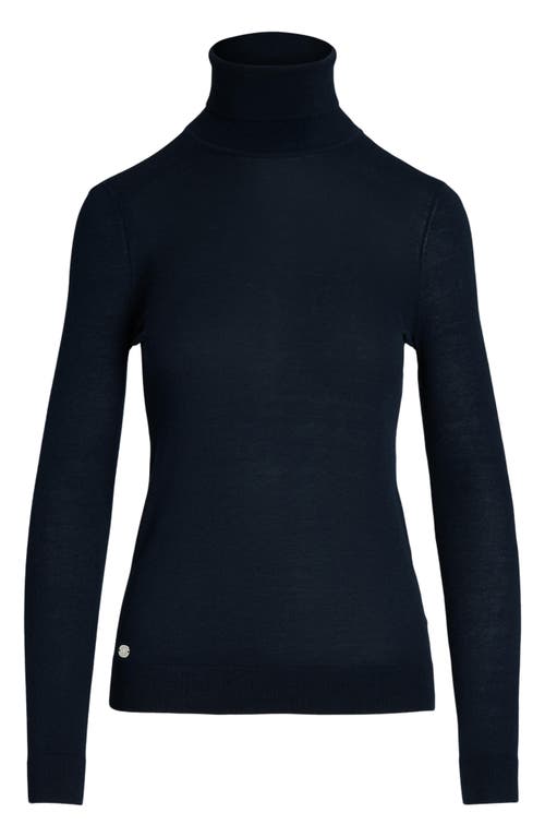 Ralph Lauren Lauren Ribbed Turtleneck Sweater In Lauren Navy