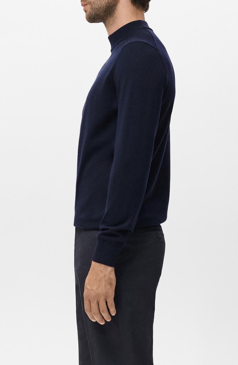 MANGO Turtleneck Wool Sweater, Alternate, color, Navy