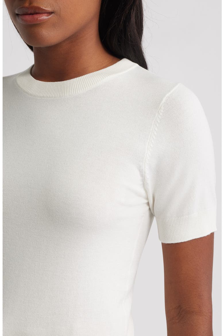 Short Sleeve Sweater, Alternate, color, LIGHT BEIGE