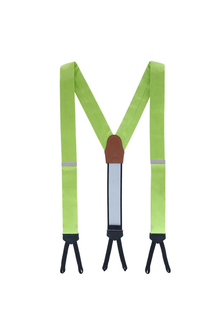 Sutton Solid Color Silk Formal Suspenders | Y-Back, Adjustable Braces, Alternate, color, Light Green
