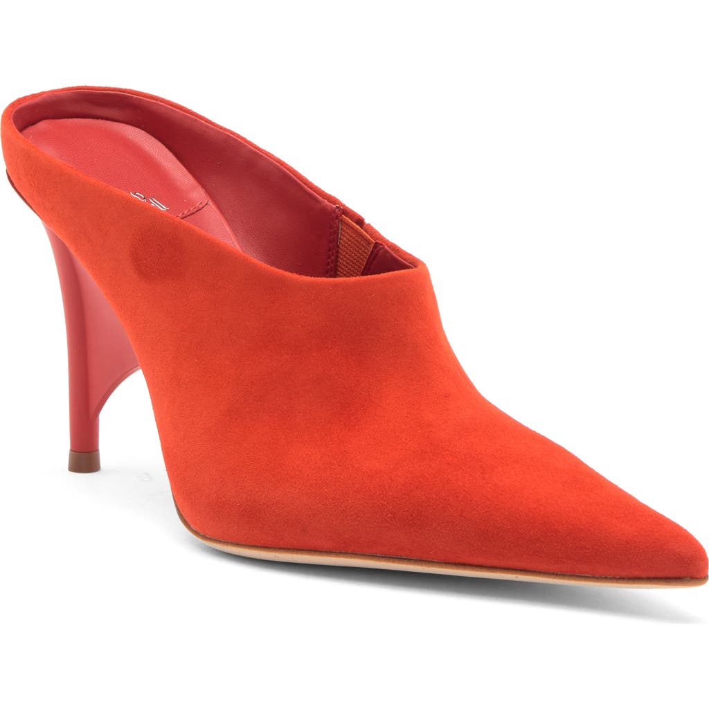 Jeffrey Campbell Vader Sculpted High-heel Mules In Orange Suede
