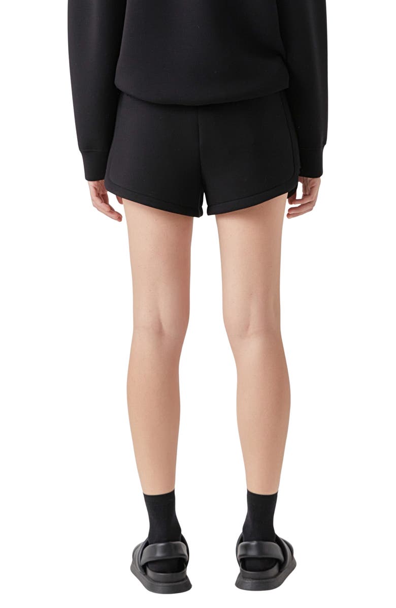 Grey Lab Tie Waist Scuba Knit Shorts, Alternate, color, Black