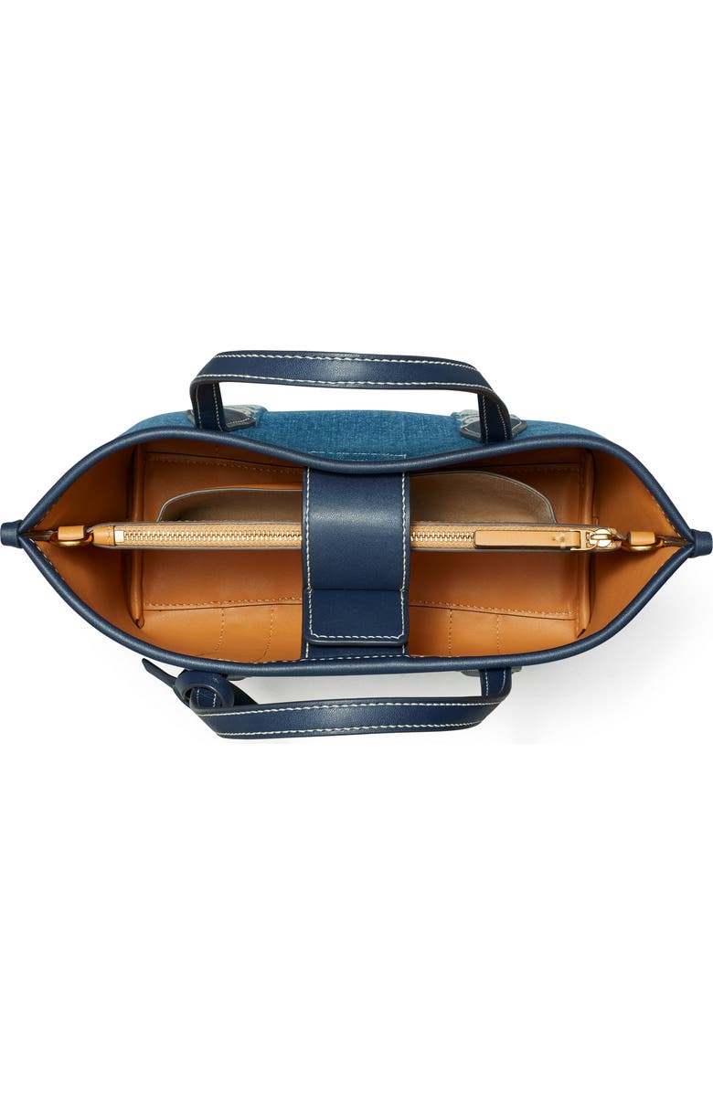 Tory Burch Perry Triple Compartment Denim Tote, Alternate, color,