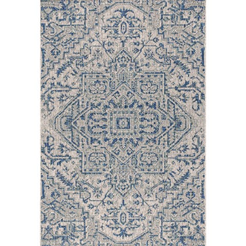 Estrella Bohemian Medallion Textured Weave Indoor/Outdoor Area Rug