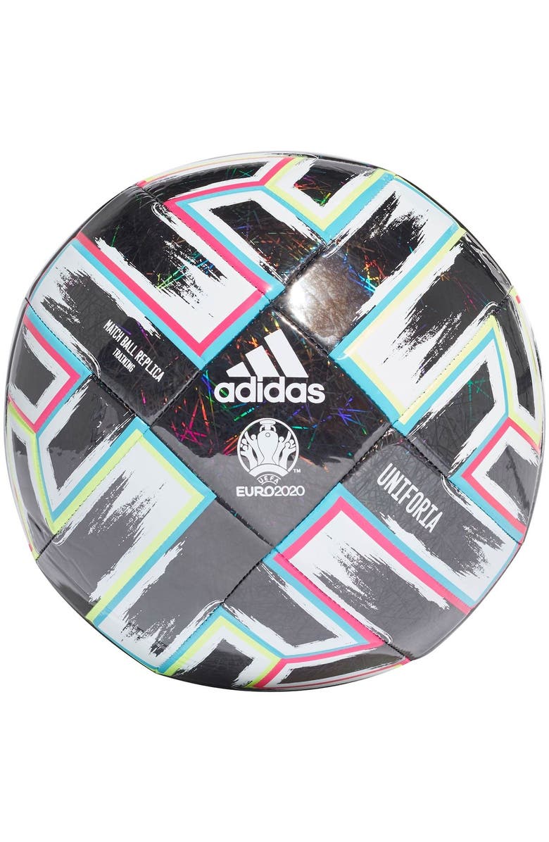 adidas Black UEFA EURO 2020 Uniforia Training Soccer Ball, Main, color,