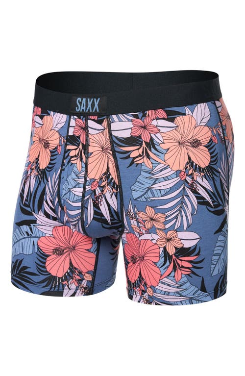 Saxx Ultra Soft Boxer Brief In Hibiscus Jungle-blue