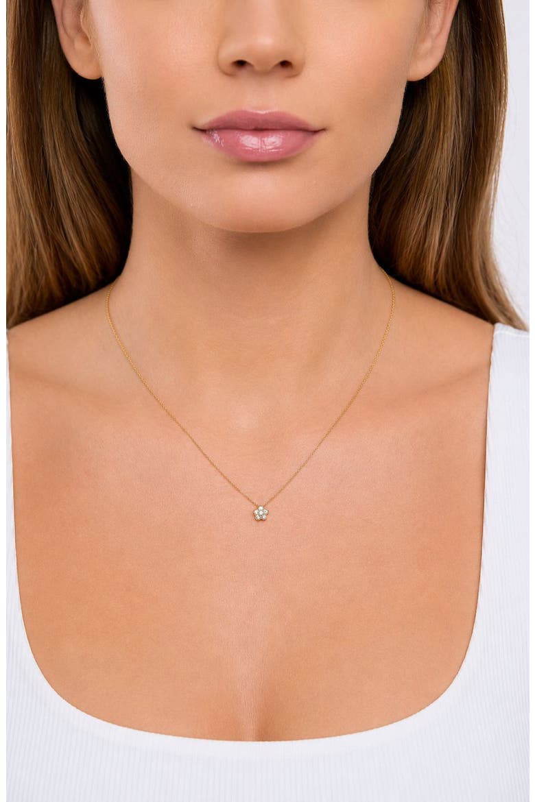 18K Gold Icon Diamond Flower Pendant Necklace (Online Trunk Show), Alternate, color, 18K YELLOW GOLD