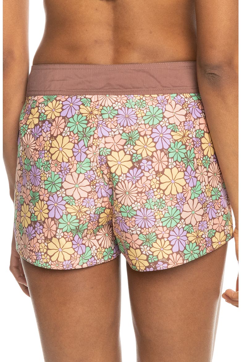 Floral Cover-Up Shorts, Alternate, color, ROOT BEER ALL ABOUT