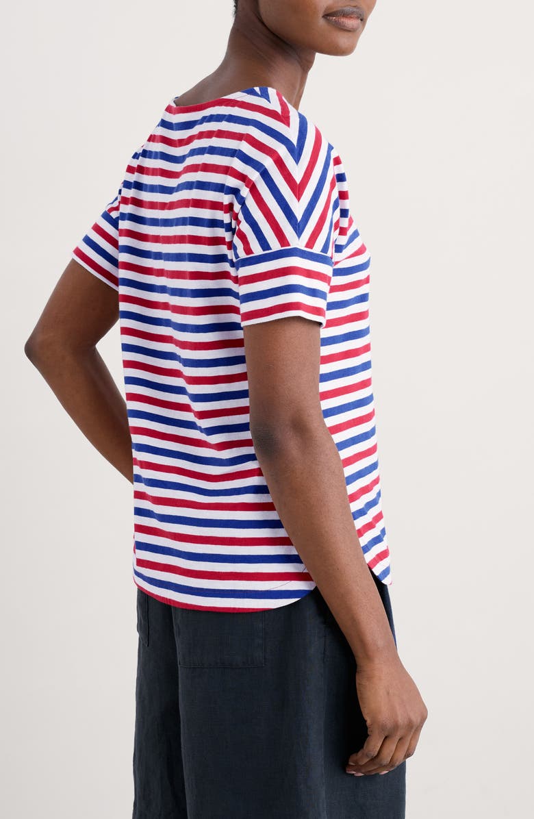 Seasalt Cornwall Bryher View Stripe Organic Cotton T-Shirt, Alternate, color, Duet Mini Cornish Scarlet