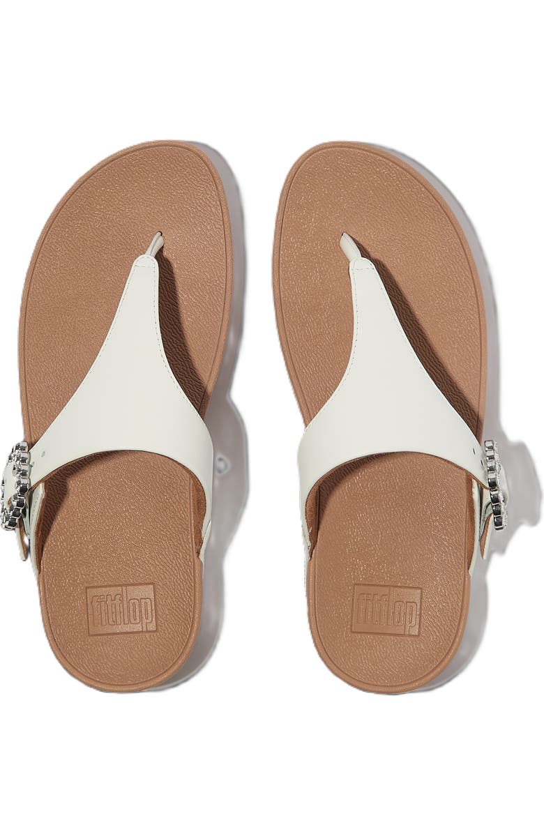 FitFlop Lulu Crystal Buckle Toe Post Sandal, Alternate, color, Urban White