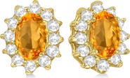 ALLUREZ Oval Citrine & Diamond Accented Earrings 14k