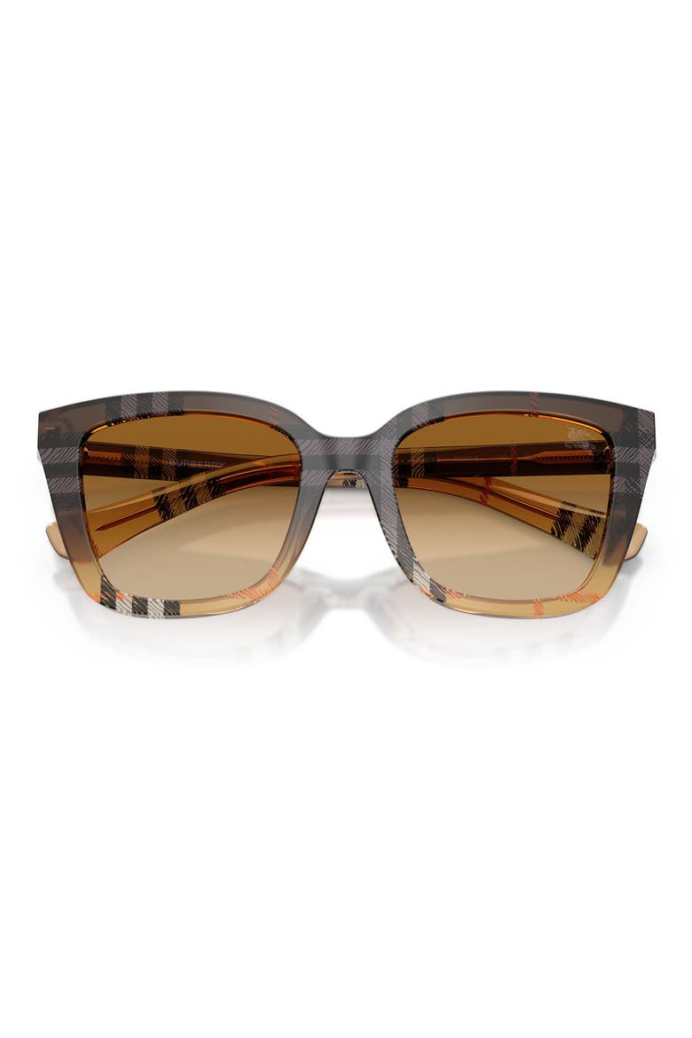 52mm Gradient Square Sunglasses, Alternate, color, CHECK GRADIENT SAND / BROWN