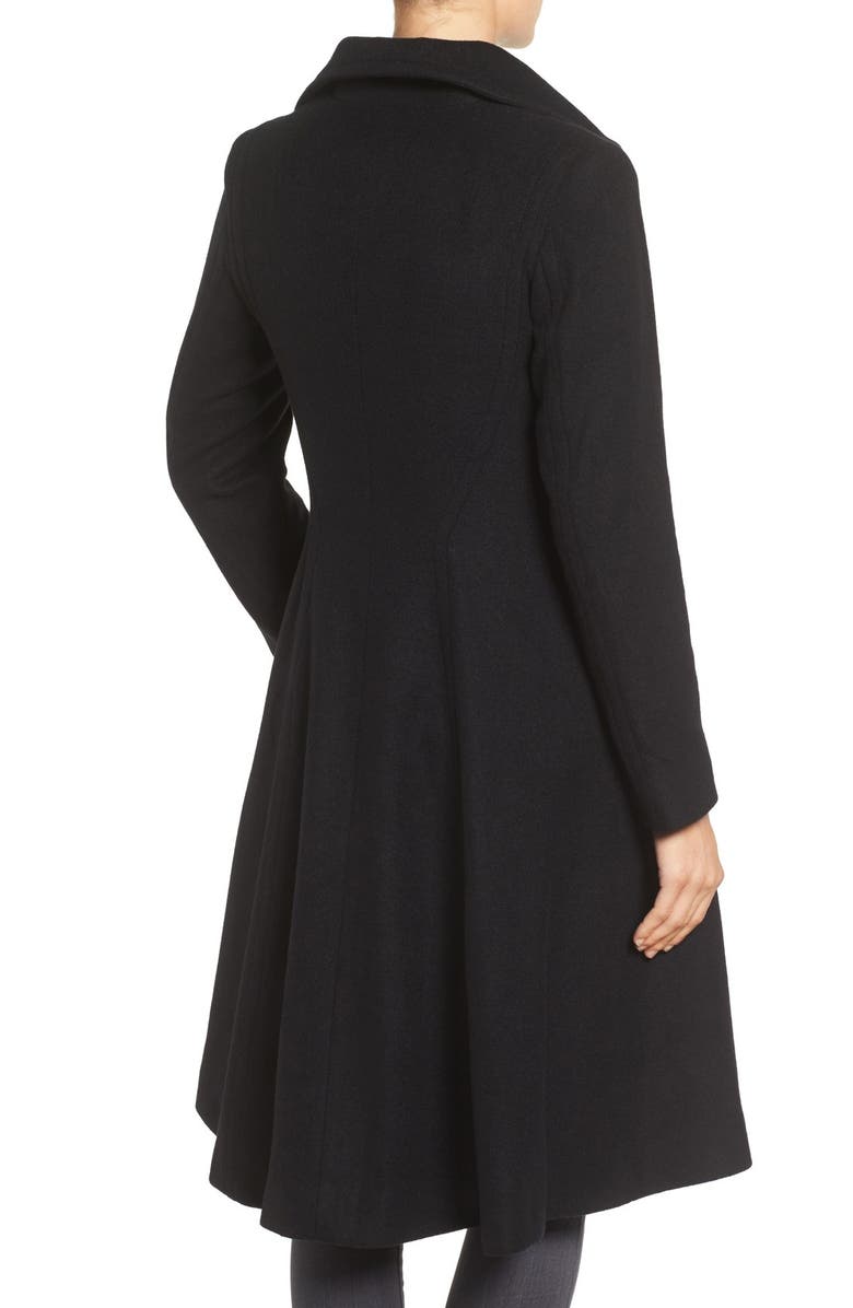 Vera Wang Isabella Skirted Wool Blend Coat, Alternate, color, 