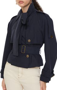 Burberry Short Canvas Trerose Trench Coat