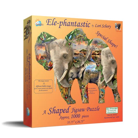 Ele-Phantastic 1000 piece Jigsaw Puzzle for Adults Special Shape