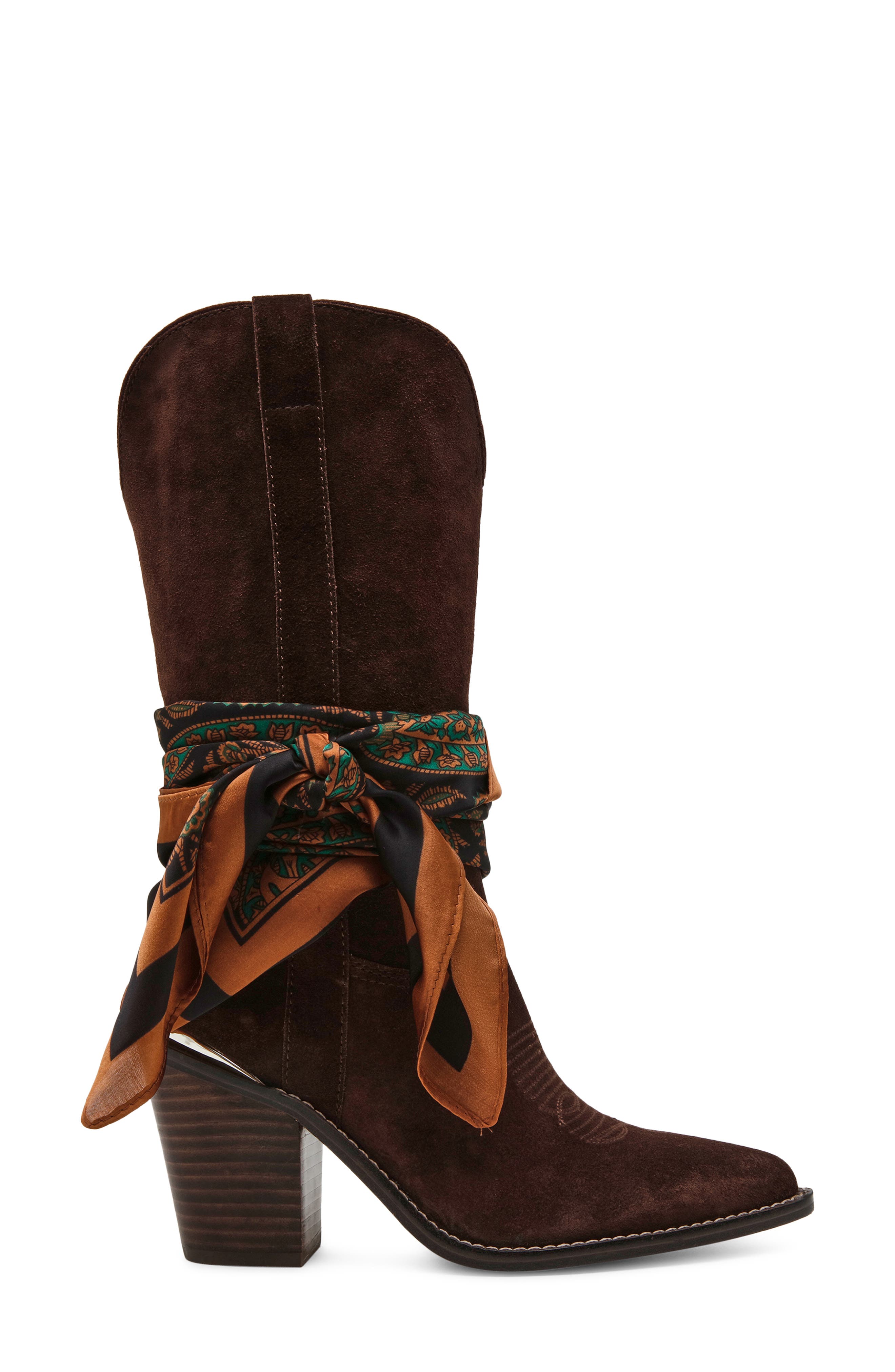 Steve Madden Sally Scarf Boot, Alternate, color, Brown Suede