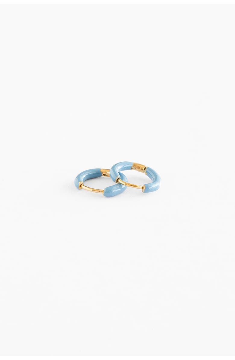 Pip Pop Enamel Hoop Earrings, Main, color, Blue
