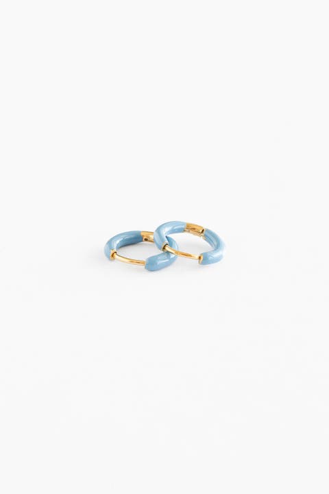 Enamel Hoop Earrings