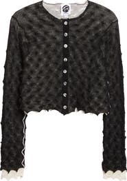 YanYan Borlor Double Layer Wool Shrunken Cardigan