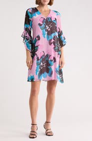 Calvin Klein Floral Print Trapeze Dress