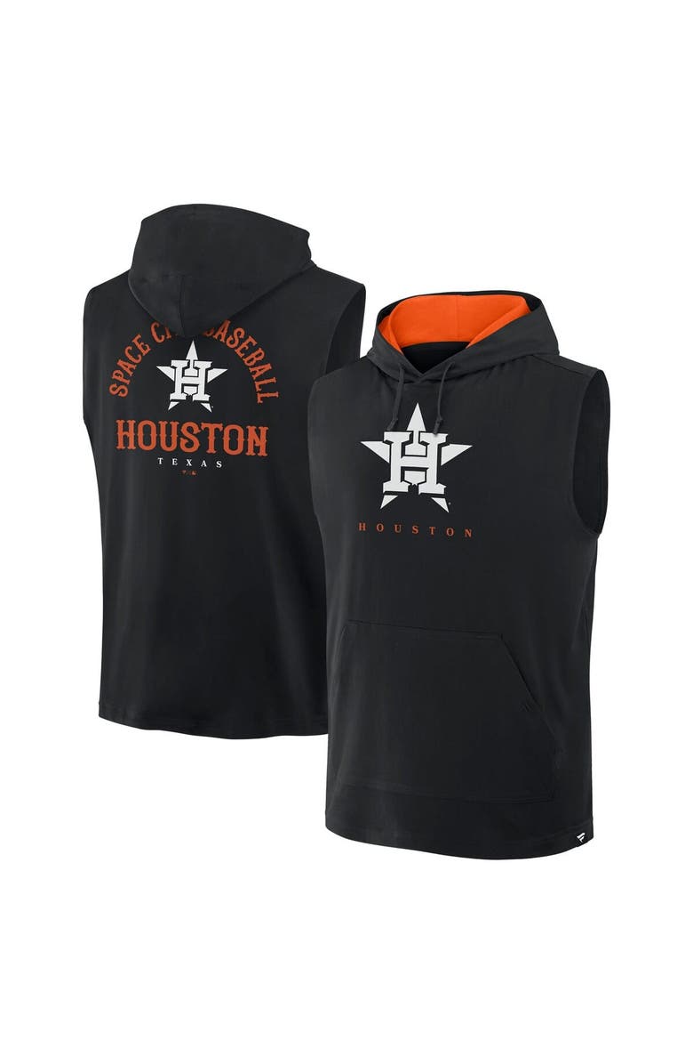 FANATICS Men's Fanatics Black Houston Astros Fire Speed Sleeveless Pullover Hoodie, Main, color, Black