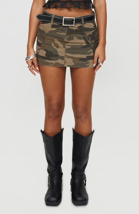 Zakai Denim Cargo Miniskirt