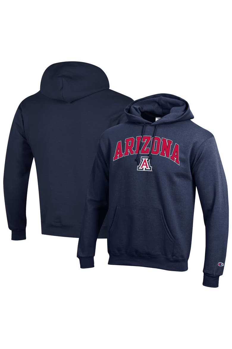Men's Champion  Navy Arizona Wildcats Arched Logo Fleece Pullover Hoodie, Main, color, Navy