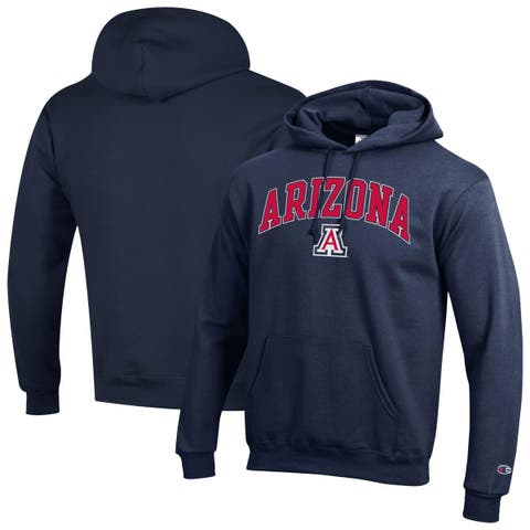 Men's Champion  Navy Arizona Wildcats Arched Logo Fleece Pullover Hoodie