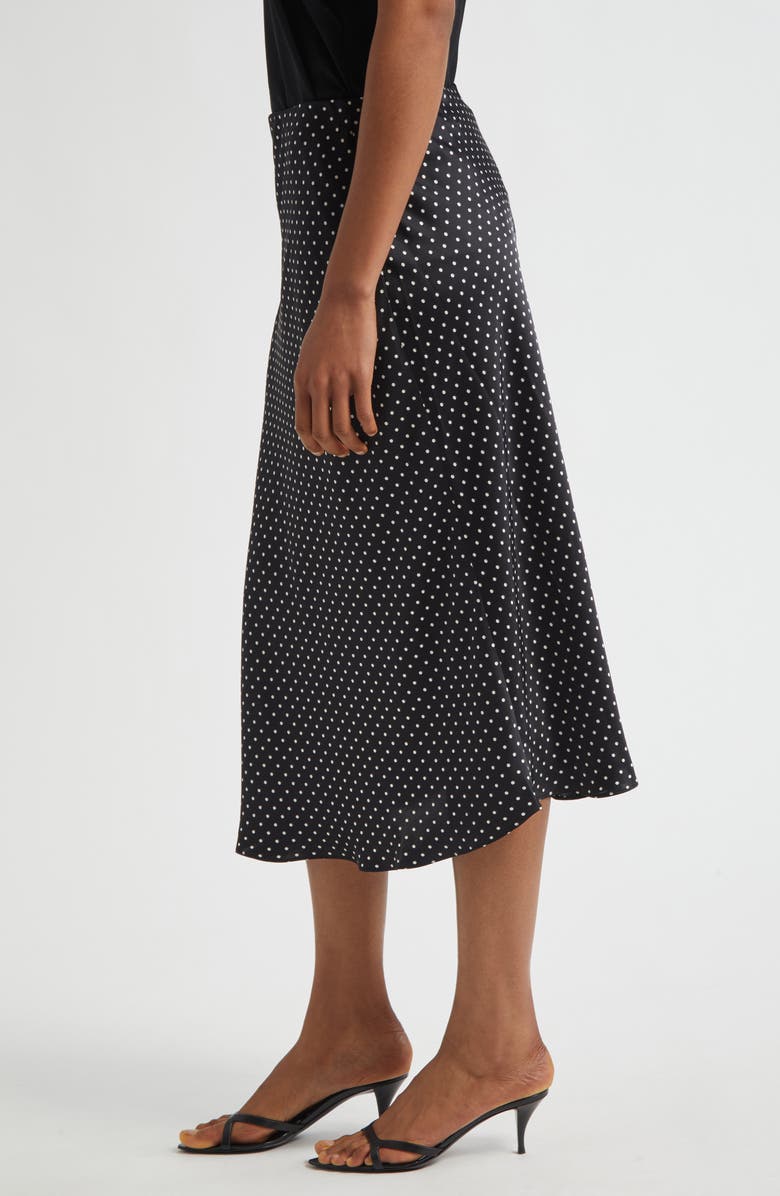 Lauren Ralph Lauren Satin Charmeuse Midi Skirt, Alternate, color, Black/ Cream