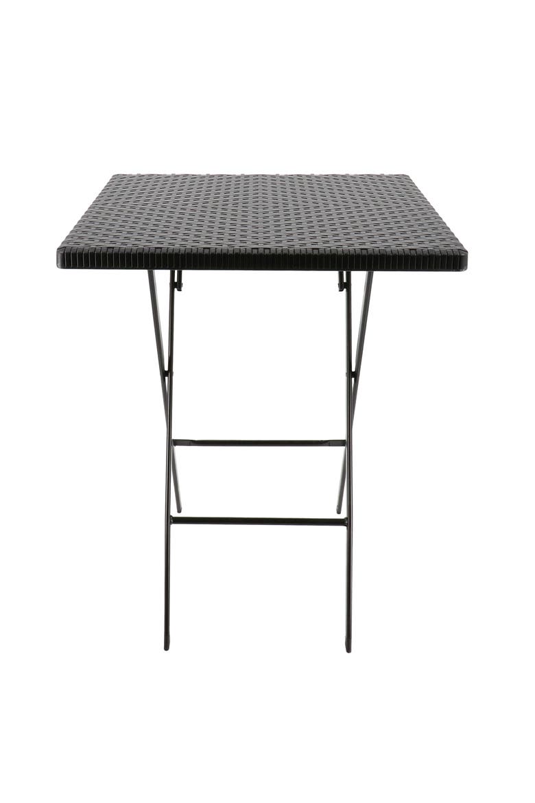 Plastic Rattan Folding Square Table, Alternate, color, Black