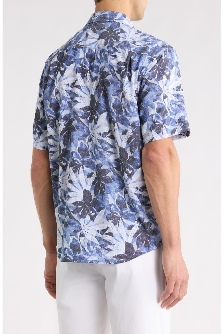 Coastal Ease Frond Drift IslandZone® Short Sleeve Button-Up Shirt, Alternate, color, REGAL BLUE