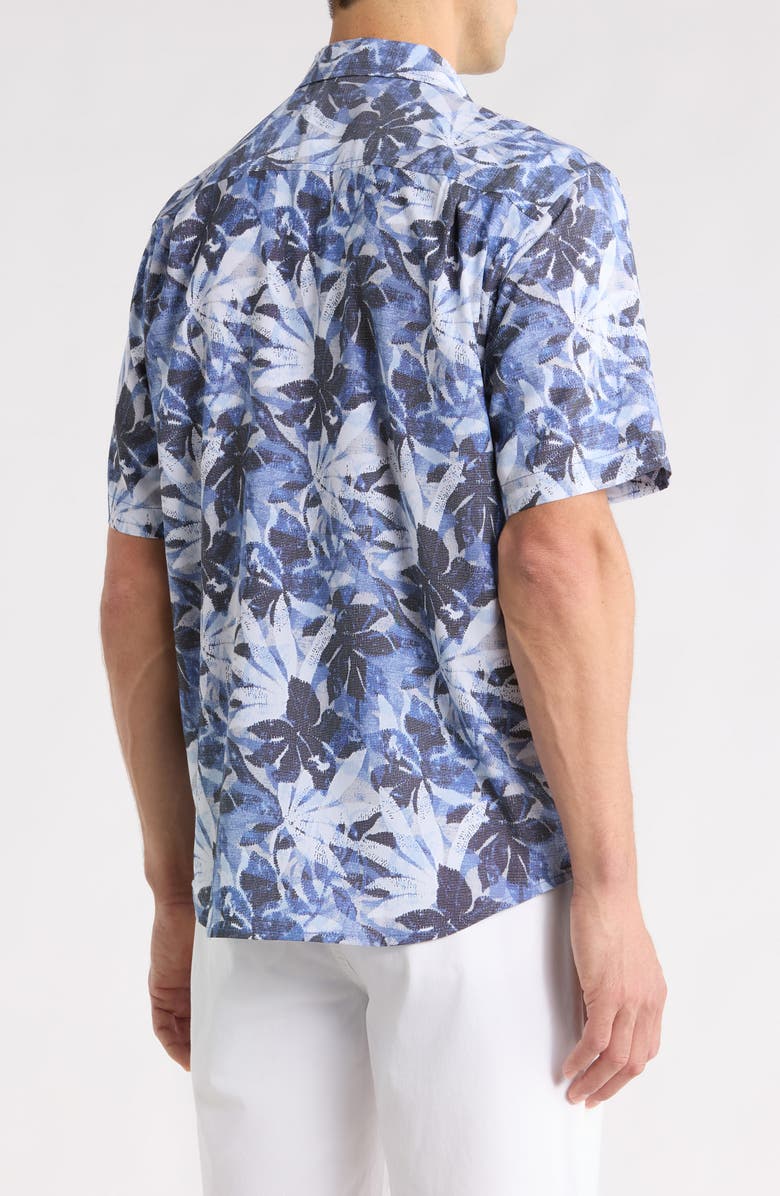 Tommy Bahama Coastal Ease Frond Drift IslandZone<sup>®</sup> Short Sleeve Button-Up Shirt, Alternate, color, Regal Blue