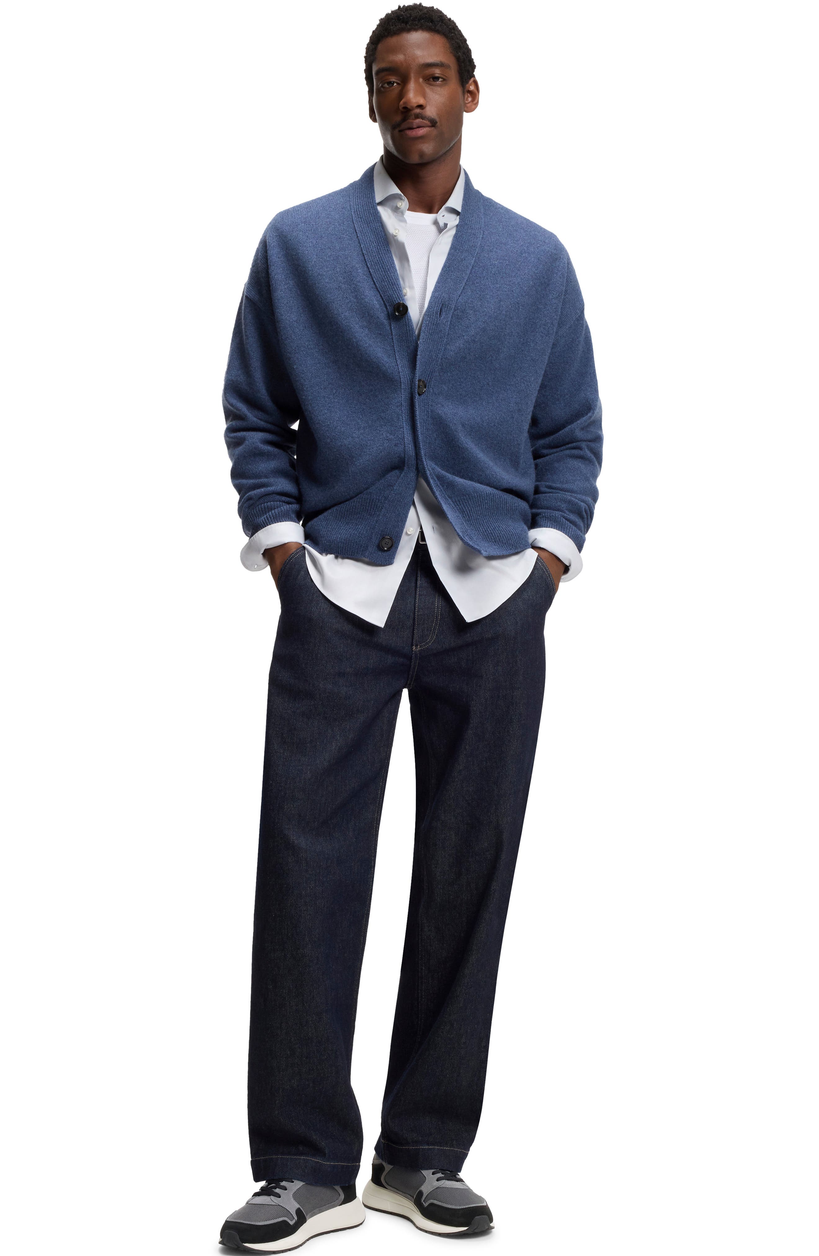 BOSS Vinston Runn Sneaker, Alternate, color, Dark Grey