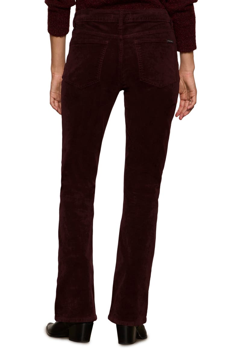 High Waist Bootcut Velveteen Pants, Alternate, color, DARK CRIMSON RED