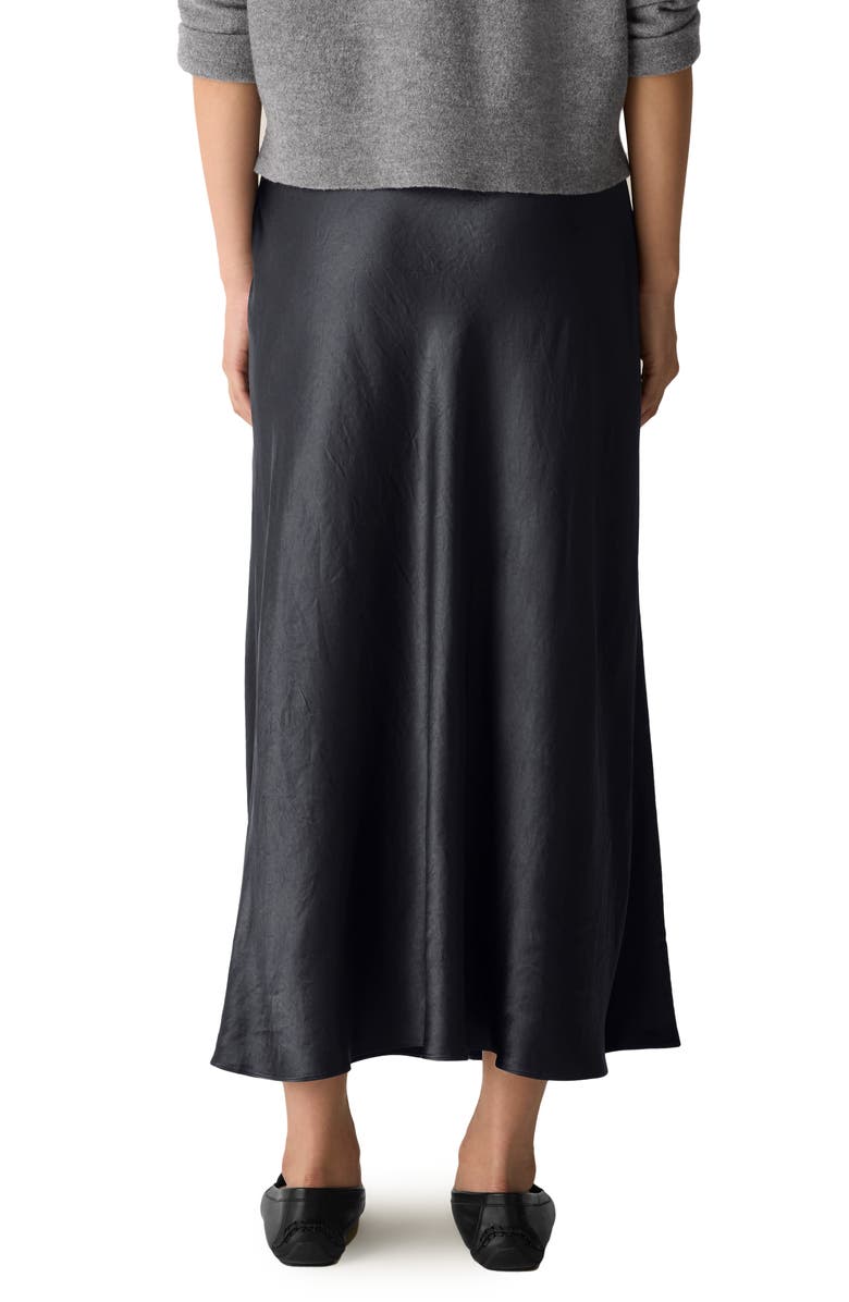 Eileen Fisher Crinkle Satin Bias Skirt, Alternate, color, Graphite