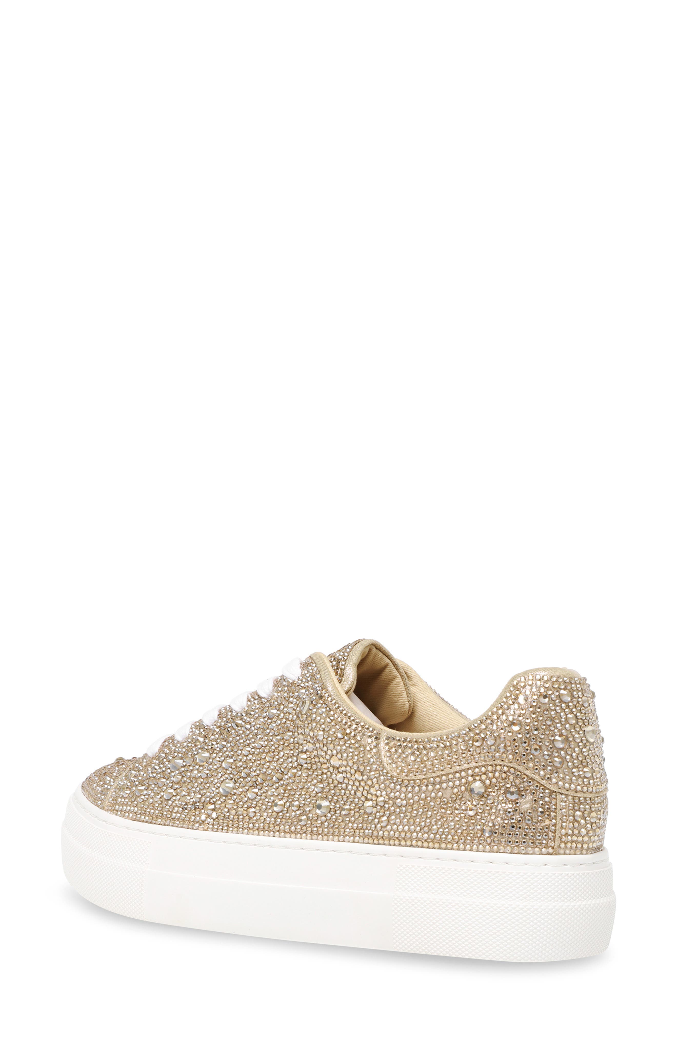 Sidny Crystal Pavé Platform Sneaker, Alternate, color, LIGHT GOLD