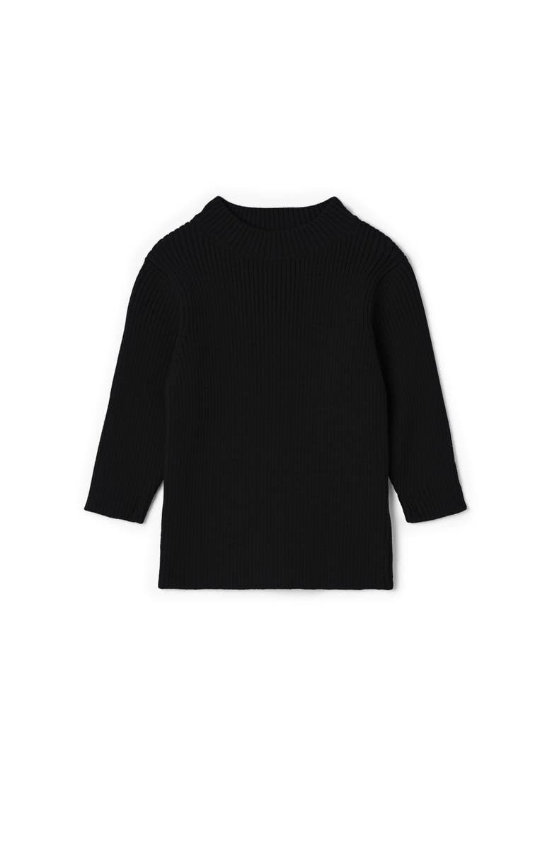 The Umbrella Academy Ribbed Long Sleeve Mock Neck Knit Top, Main, color, Black