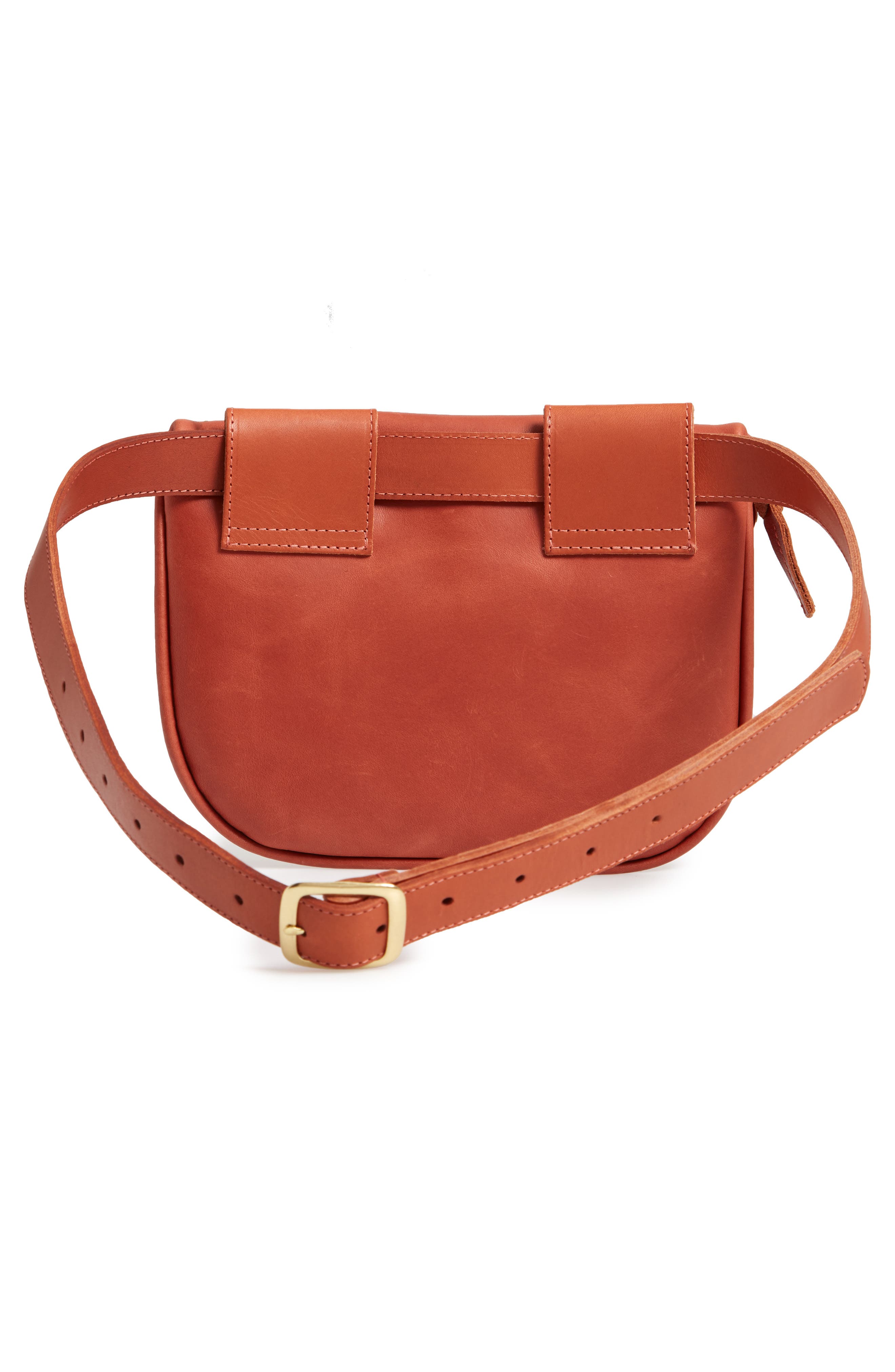 Leather Fanny Pack, Alternate, color, COGNAC VEG STRIPE