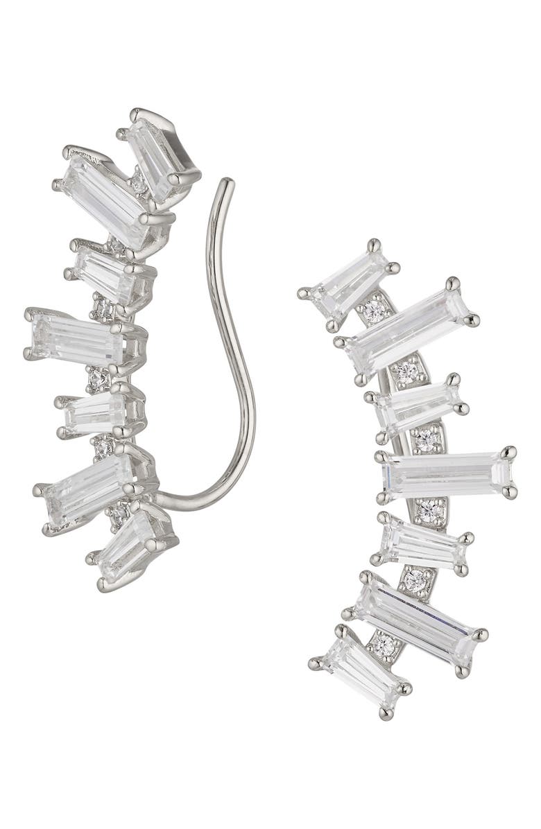 Nadri Chateau Cubic Zirconia Ear Climbers, Main, color, 