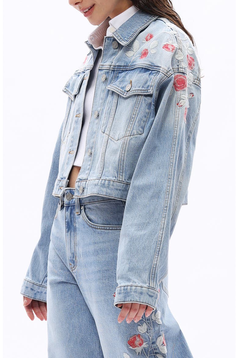 Crop Denim Jacket, Alternate, color, LIGHT BLUE