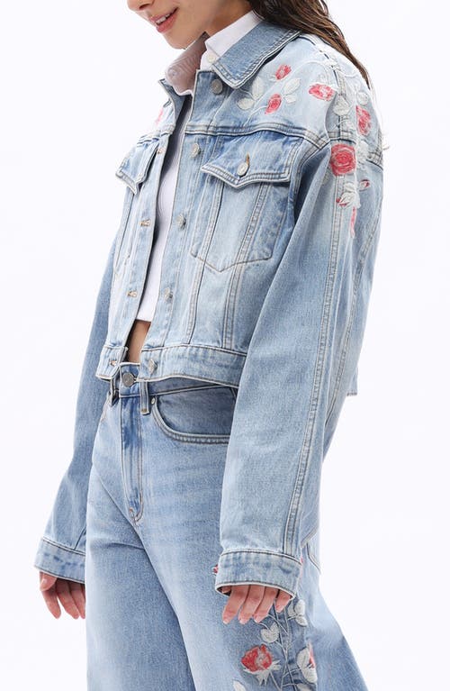 Bayeas Crop Denim Jacket In Blue