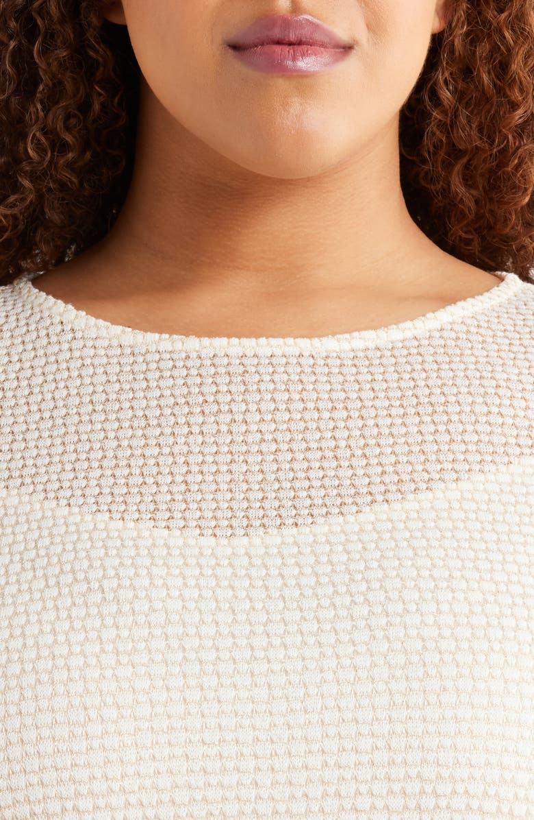 Anne Klein Metallic Stitch Boat Neck Top, Alternate, color,