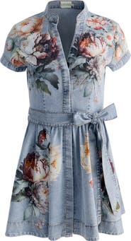 Alice + Olivia Lucy Floral Denim Shirtdress