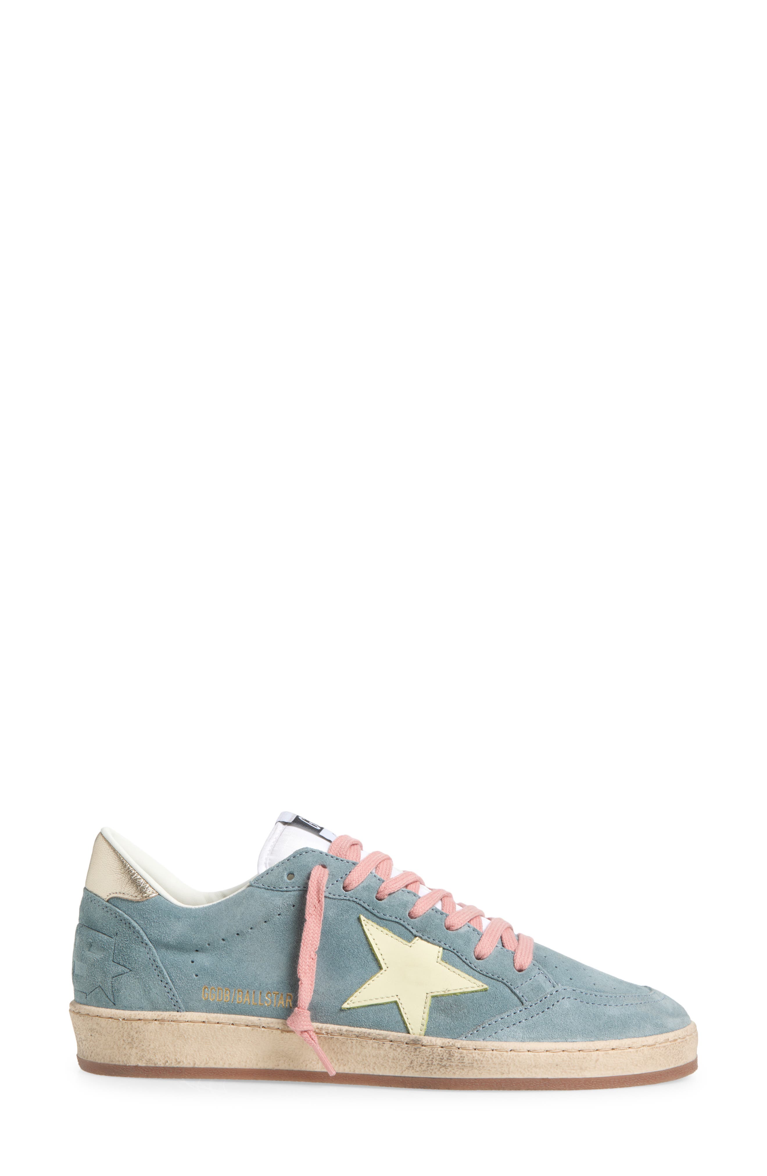 Golden Goose Ball Star Low Top Sneaker, Alternate, color, Silver Blue/ Light Yellow